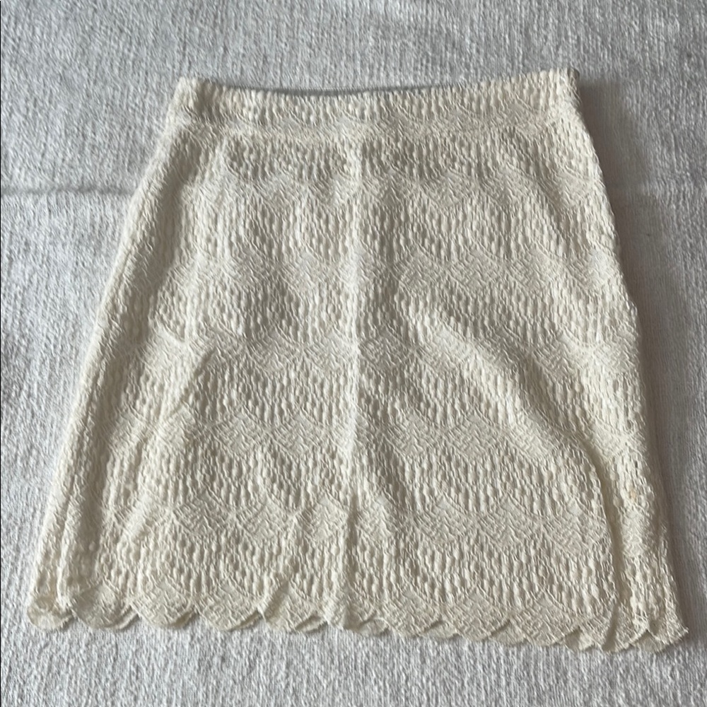LOFT Cream Lace Pencil Skirt